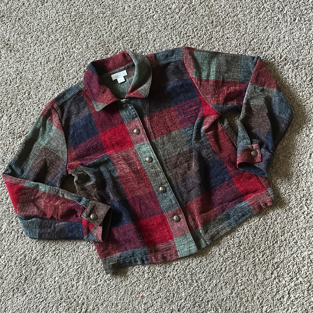 Plaid Soft Button Up Jacket
